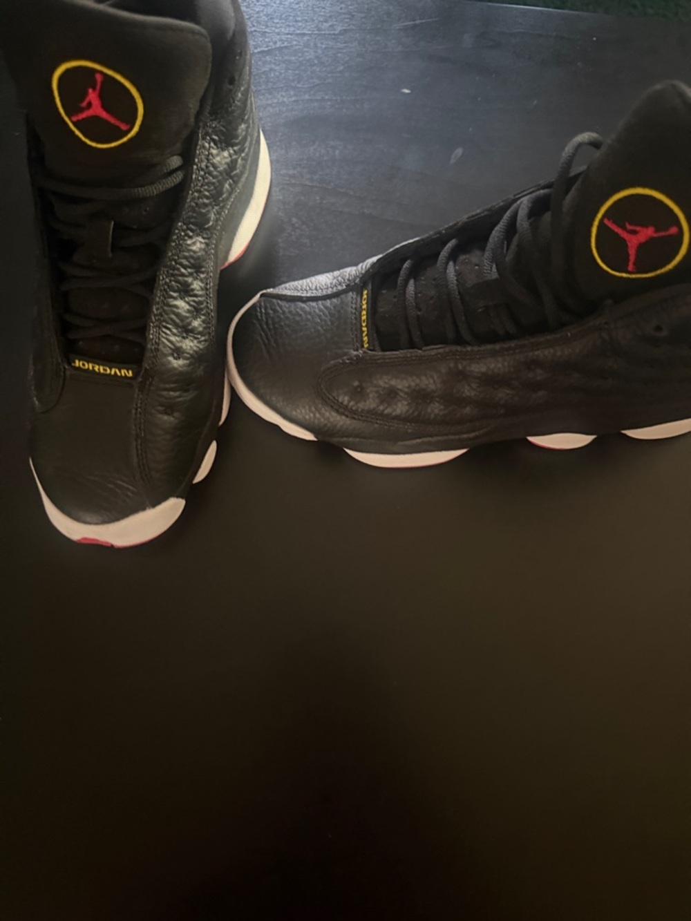 Nike Black Basketball High-Top Sneakers with Yellow and Red Accents